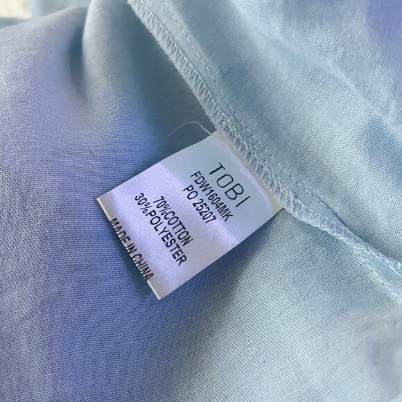 Tobi Angela Chambray Shift Dress SZ L Blue - Picture 9 of 11